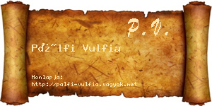 Pálfi Vulfia névjegykártya
